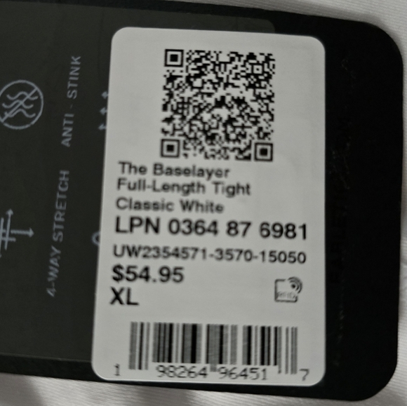 Fabletics Men's White Performance Tights - Picture 7 of 8